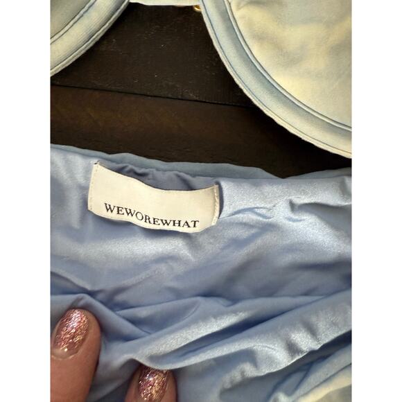 WeWoreWhat Powder Blue Emily Bikini Size Medium - Picture 4 of 6
